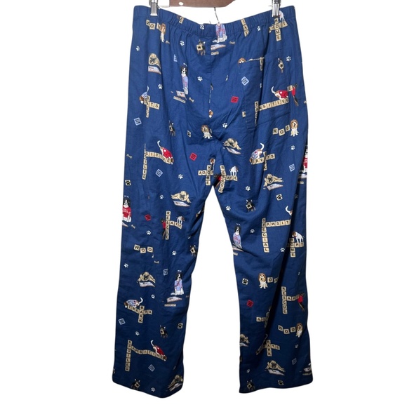 PJ Salvage Dog Scrabble Lounge Pants Blue Cotton Cozy Sleepwear L Comfy - Picture 4 of 6